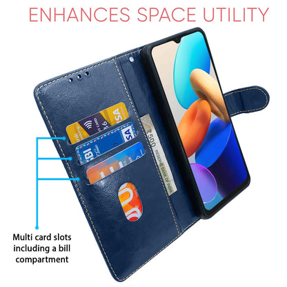 Vivo Y35 flip cover in blue & brown by Pikkme – photo 3