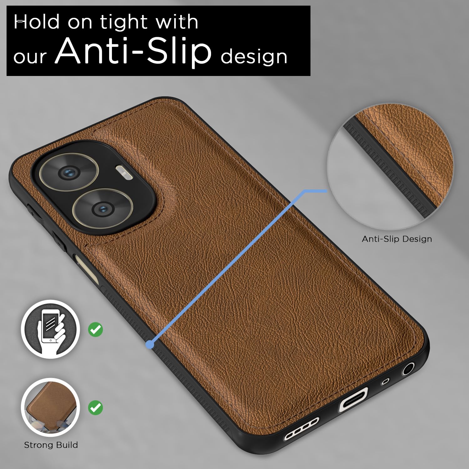 Pikkme brown phone cover for Realme C55/Narzo N55 – photo 5