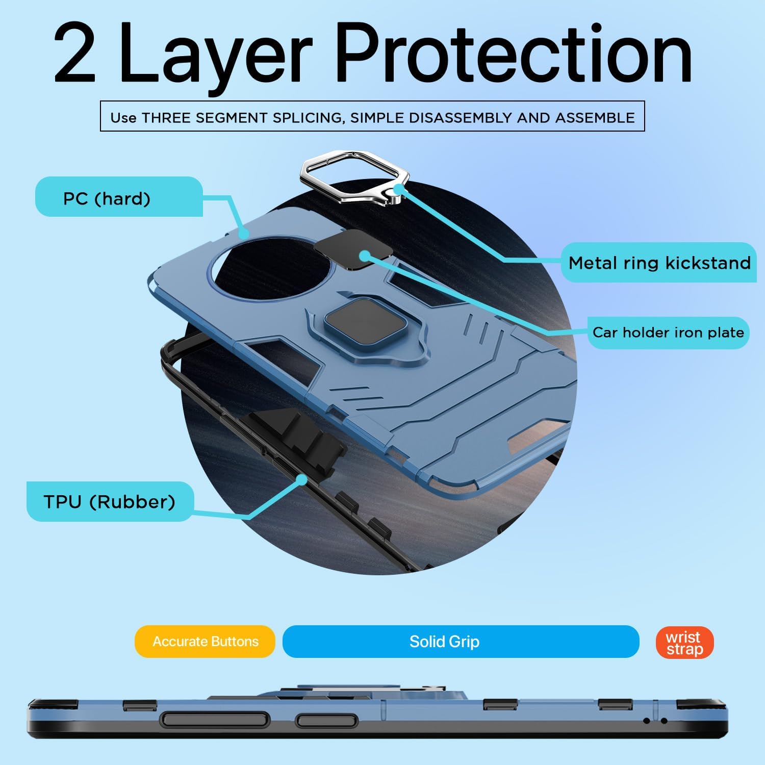 Realme 11 Pro/Pro Plus 5G Tough Armor mobile cover in blue by Pikkme – photo 2