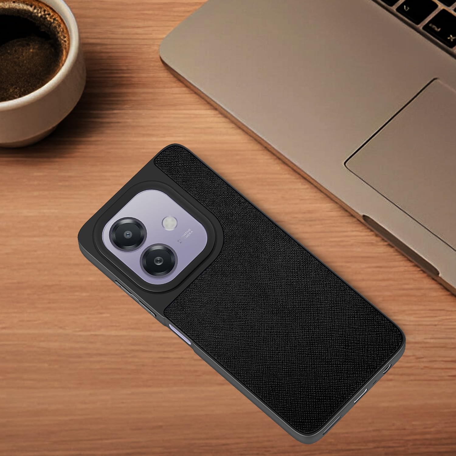 Pikkme black Leatherback mobile cover for Oppo A3x 5G/A3x 4G – photo 4