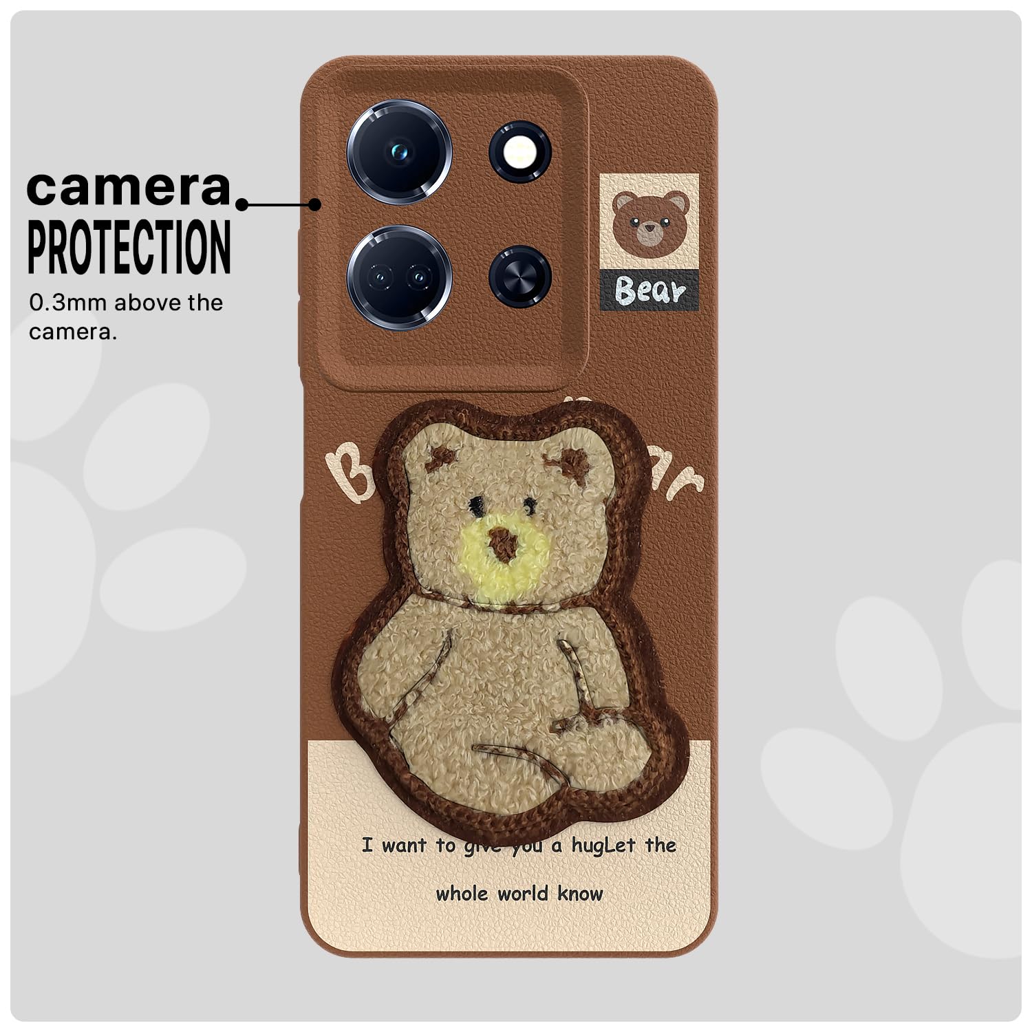 Brown Plush Patch back cover for Infinix Note 30 5G – Pikkme – photo 6