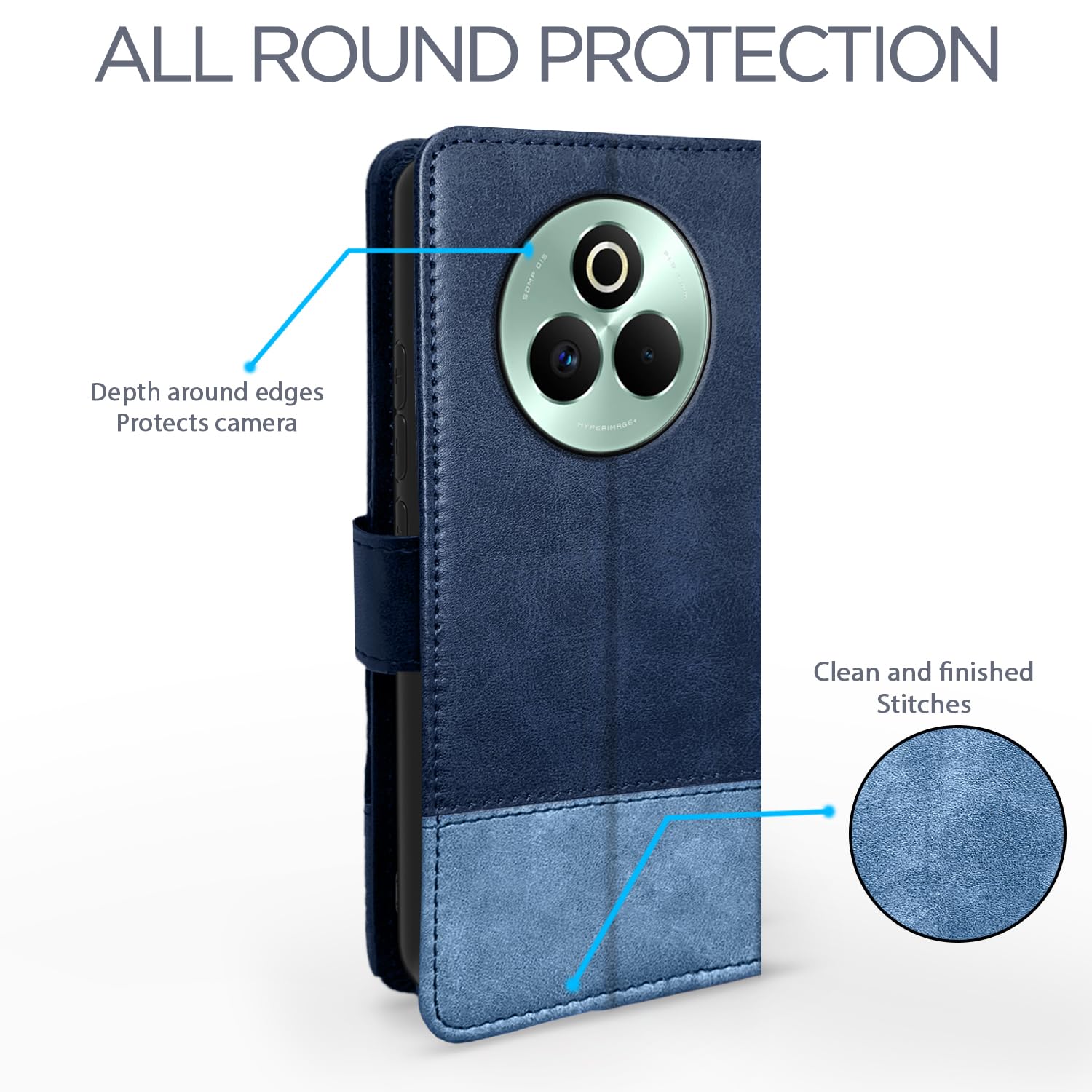 Navy & light blue flip cover for Realme P3 Pro 5G – Pikkme – photo 4