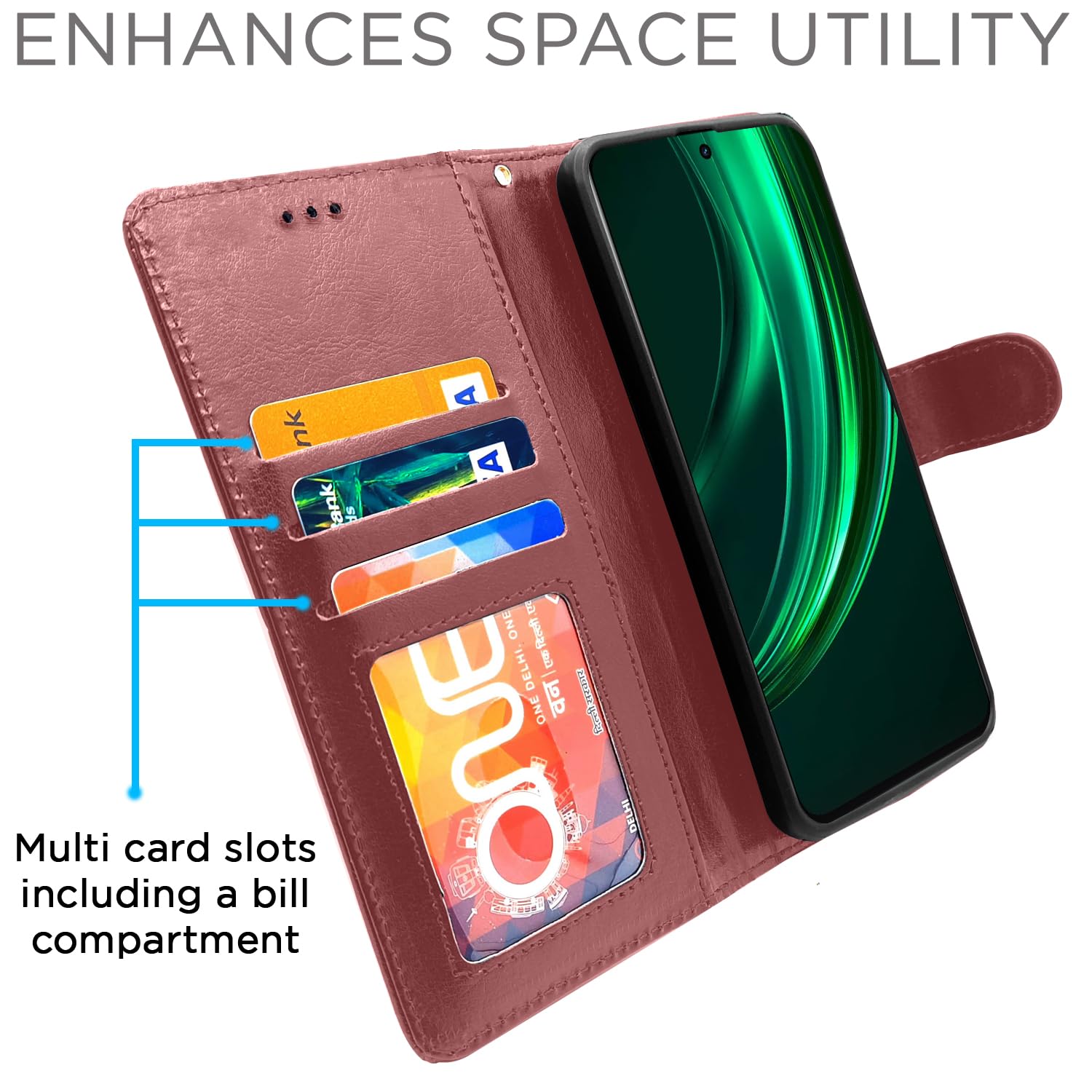 Pikkme Realme 13 Plus 5G/P1 brown flip case – photo 3