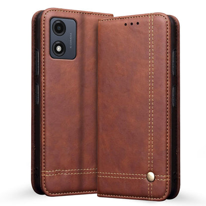 Moto E13 Magnetic wallet flip cover in brown by Pikkme