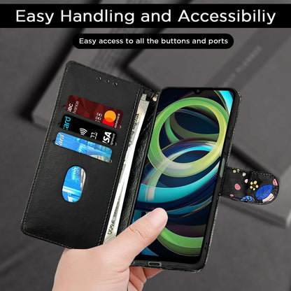 Pikkme  Redmi A3 (2024) / Redmi A3x / Poco C61Flower Flip Cover (Black)