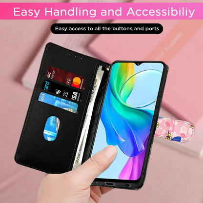 Vivo Y03 4G Leather flip cover in pink flower by Pikkme – photo 7