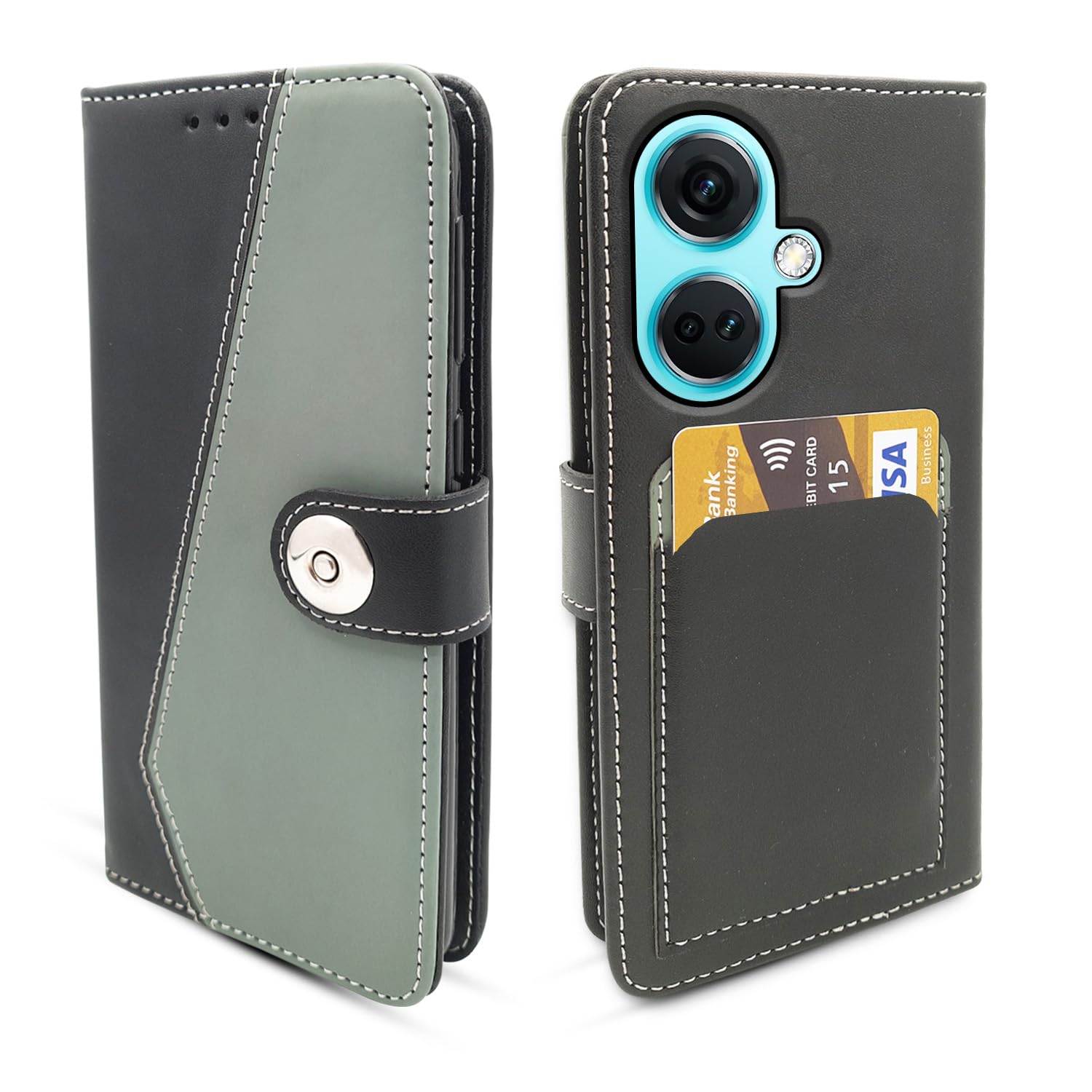 Grey wallet flip cover for OnePlus Nord CE 3 5G – Pikkme