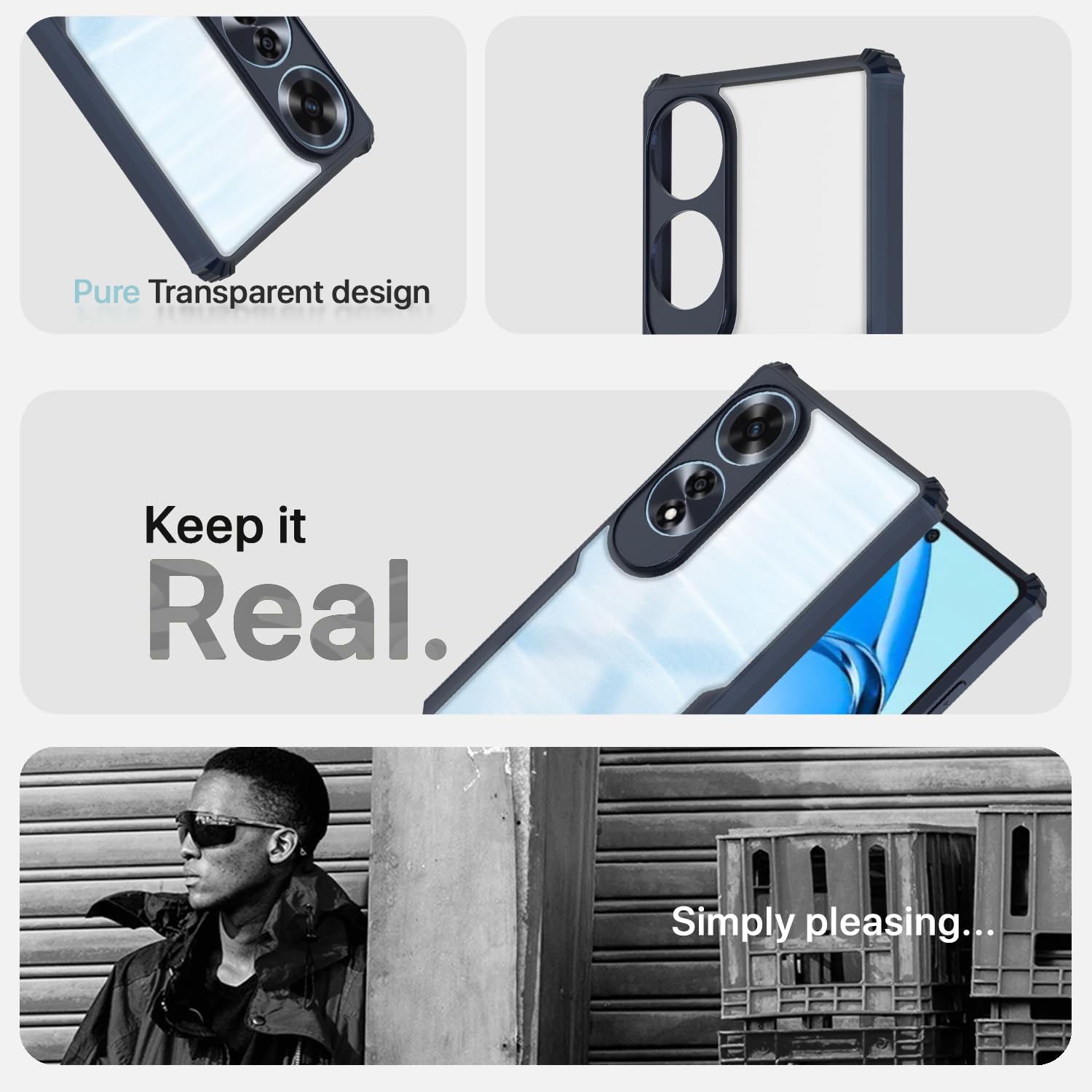 Oppo A60 4G back cover in blue by Pikkme – photo 4