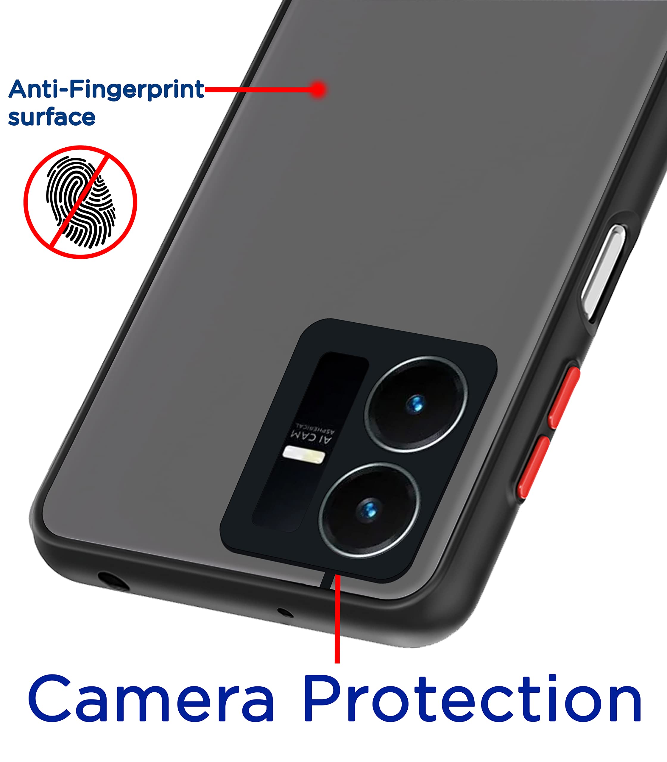 Tpu, black Hybrid back cover for Vivo Y22 – Pikkme – photo 2