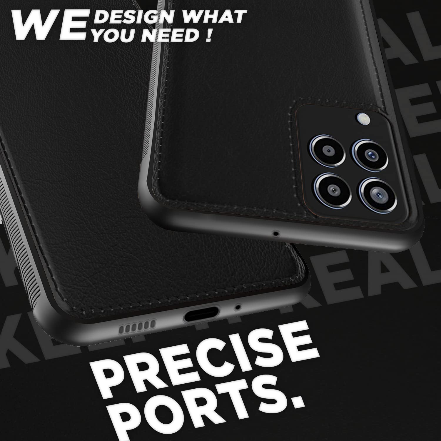 Pikkme black Leather mobile cover for Samsung M53 5G – photo 3