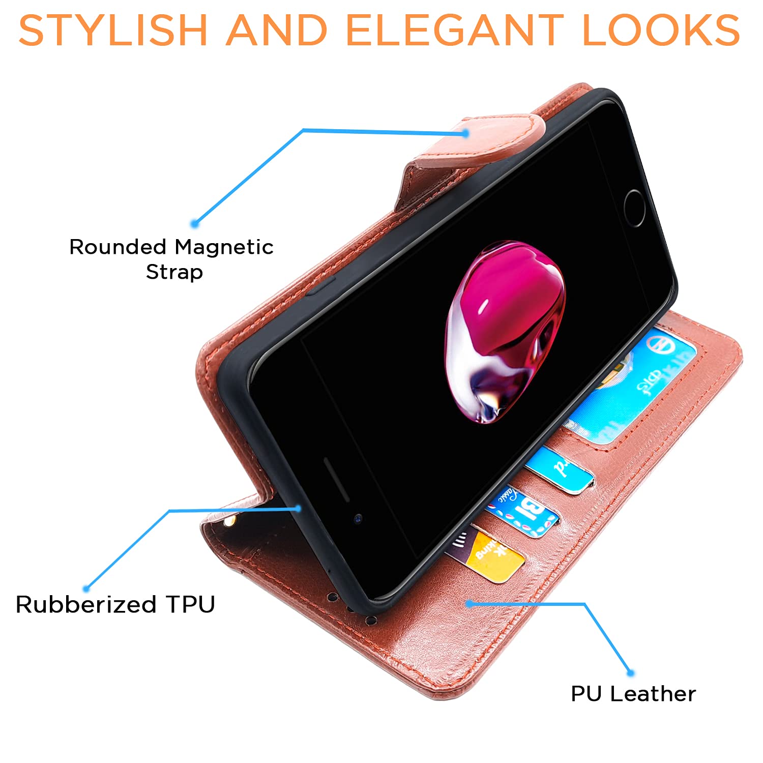 Pikkme iPhone SE 2020 Wallet brown mobile flip cover – photo 5