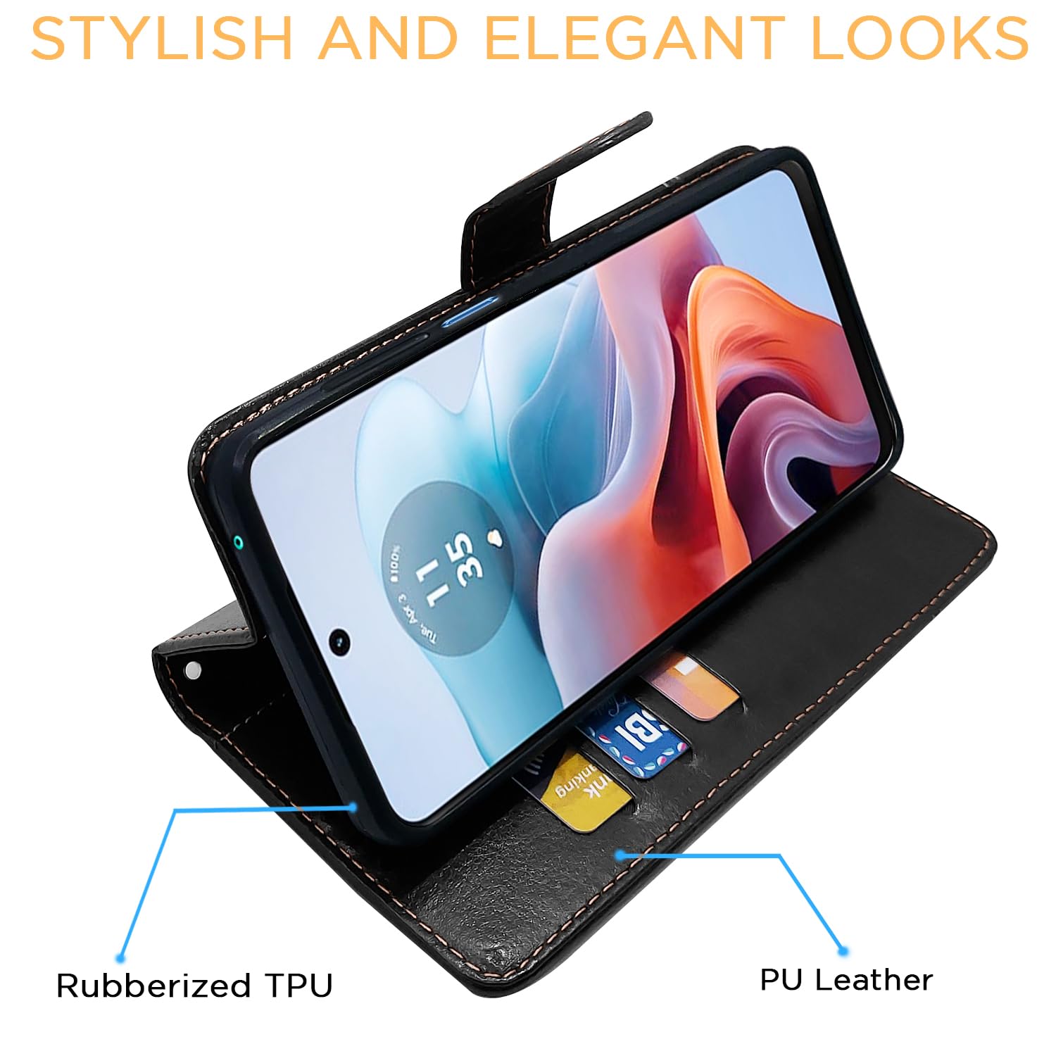 Pikkme Moto G24 Power Magnetic black & brown flip case – photo 5