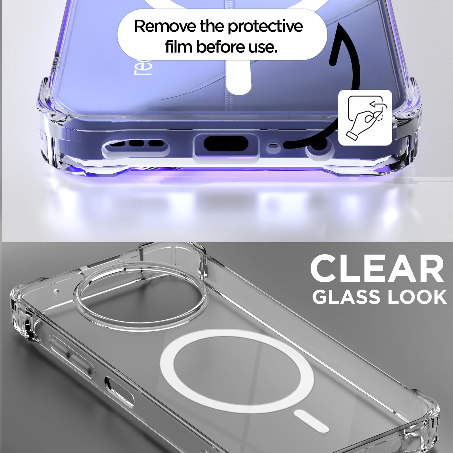 Pikkme Realme Narzo 70x 5G/N65/13/12/12X 5G/C65 transparent mag-safe back cover – photo 3