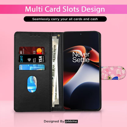 Pikkme OnePlus 11R 5G pink flower flip cover – photo 3