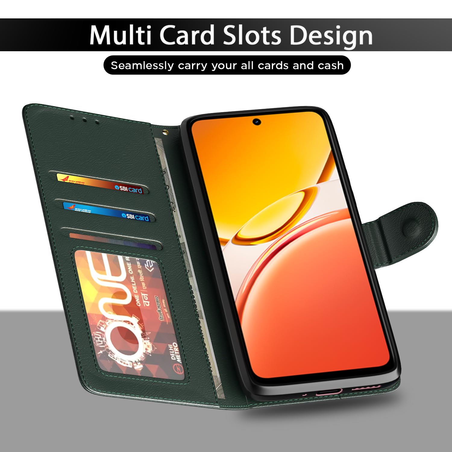 Pikkme Vivo Y31 5G green flip case – photo 5