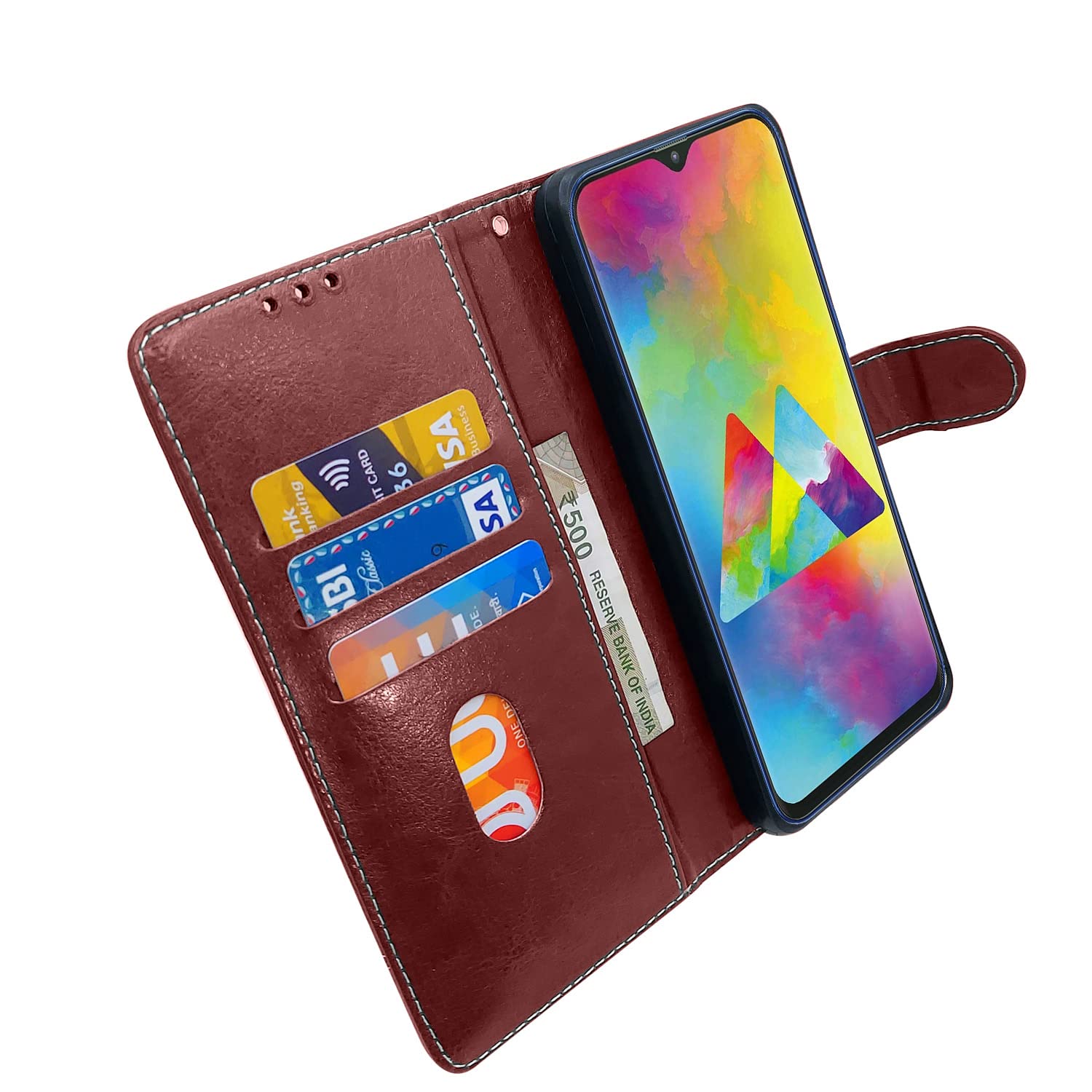 Pikkme Samsung M20 Magnetic brown & coffee wallet flip cover – photo 4