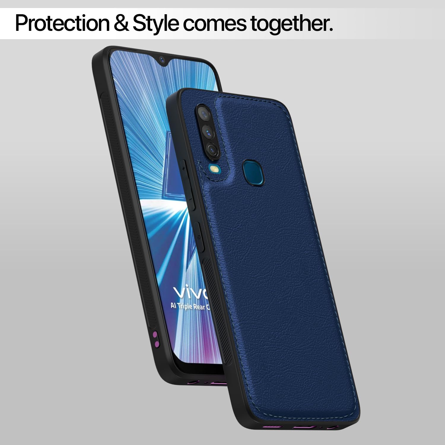 Pikkme blue Leather mobile cover for Vivo Y12/Y15/Y17/U10 – photo 6