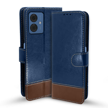 Pikkme Moto G54 5G Magnetic blue & brown flip case