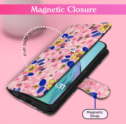 Oppo A31 Wallet flip cover in pink flower by Pikkme – photo 3