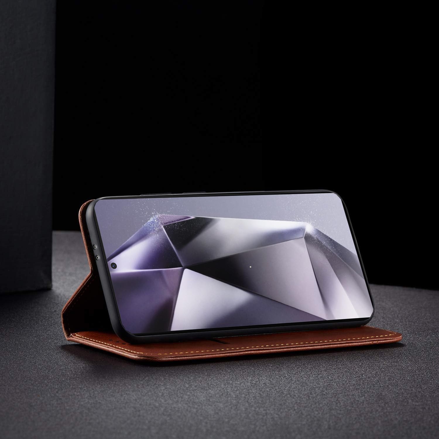 Samsung S24 Ultra 5G flip cover in brown by Pikkme – photo 5