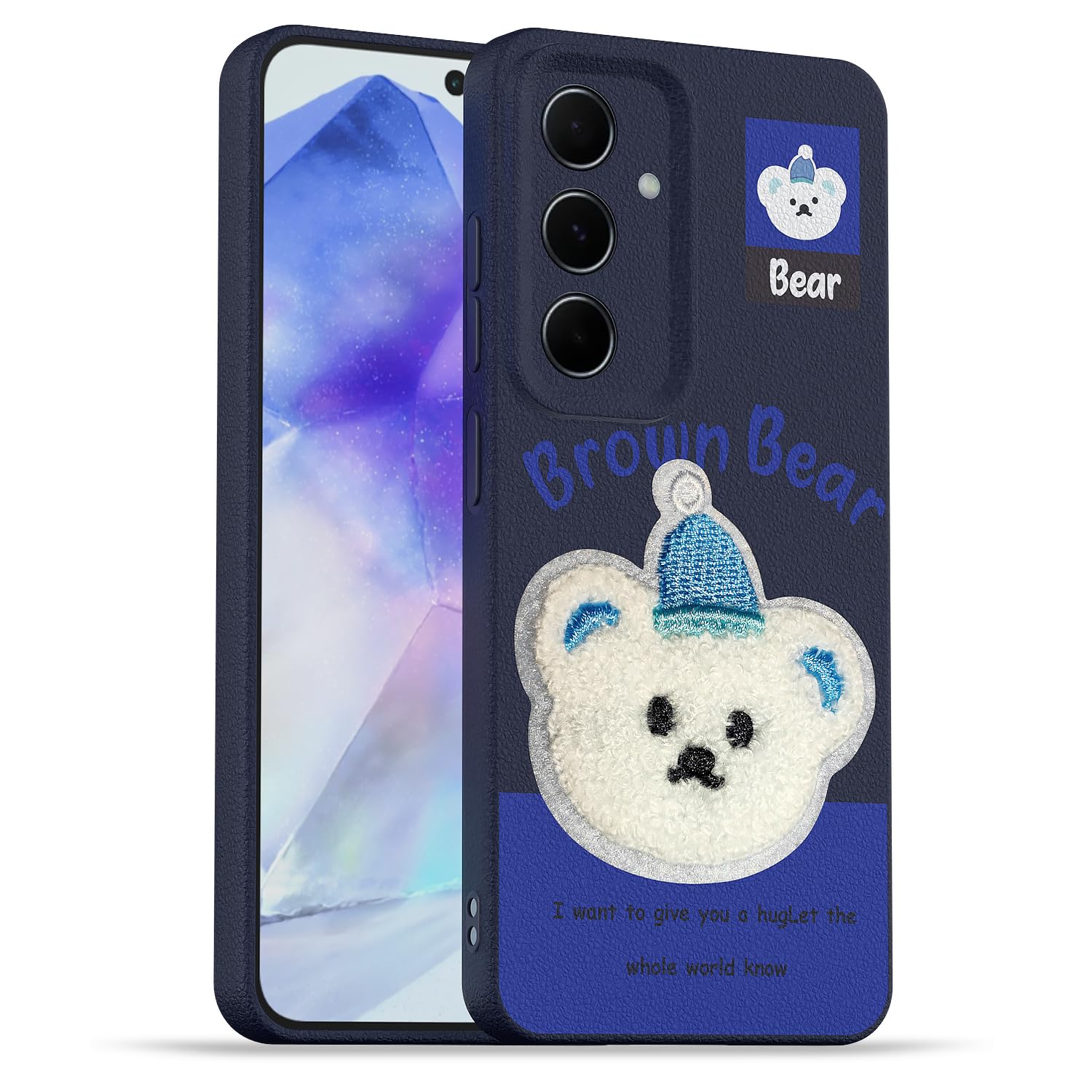 Pikkme Samsung A55 5G Plush Patch blue phone cover