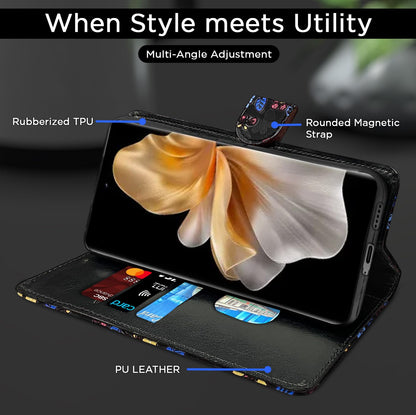 Pikkme black flower wallet flip cover for Vivo V30 Pro 5G – photo 5