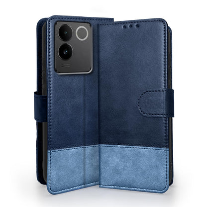 Navy & light blue Magnetic mobile flip cover for iQOO Z7 Pro 5G – Pikkme