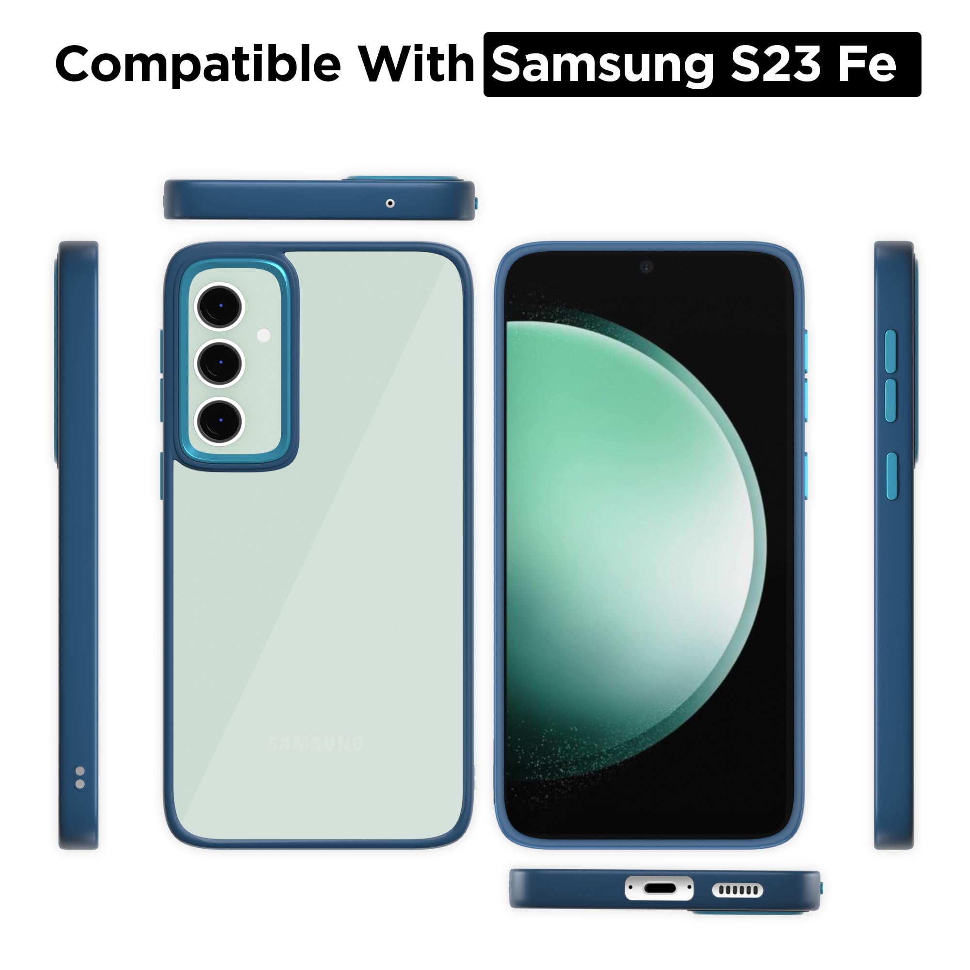 Samsung S23 FE 5G Chrome mobile cover in dark blue by Pikkme – photo 3