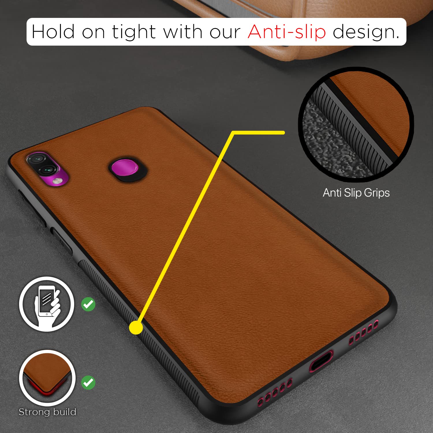 Pikkme Redmi Note 7 Pro/Note 7/Note 7S Leather camel phone cover – photo 2