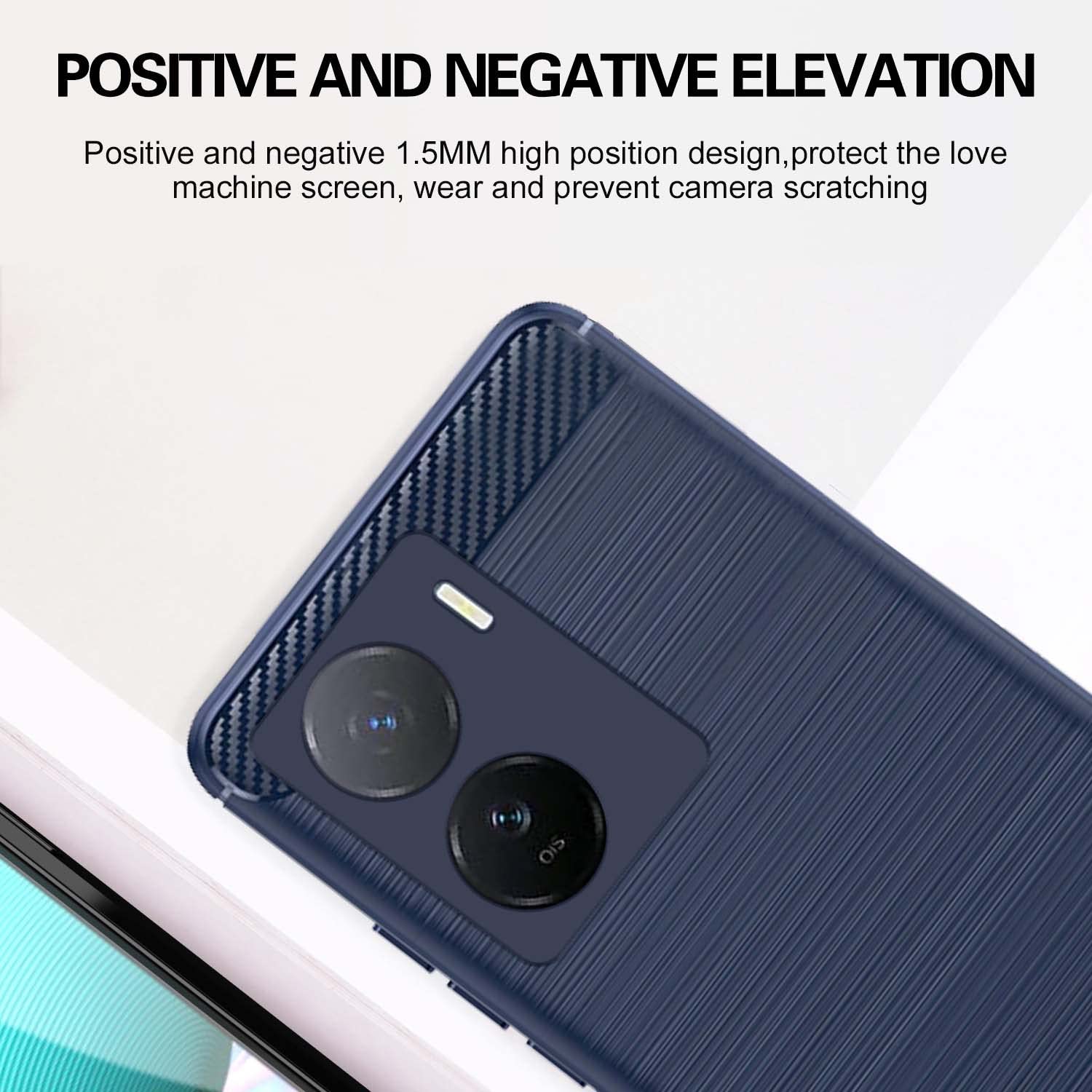 Pikkme iQOO Z7 5G / iQOO Z7s 5G Hybrid Carbon Fiber Back Cover | Blue