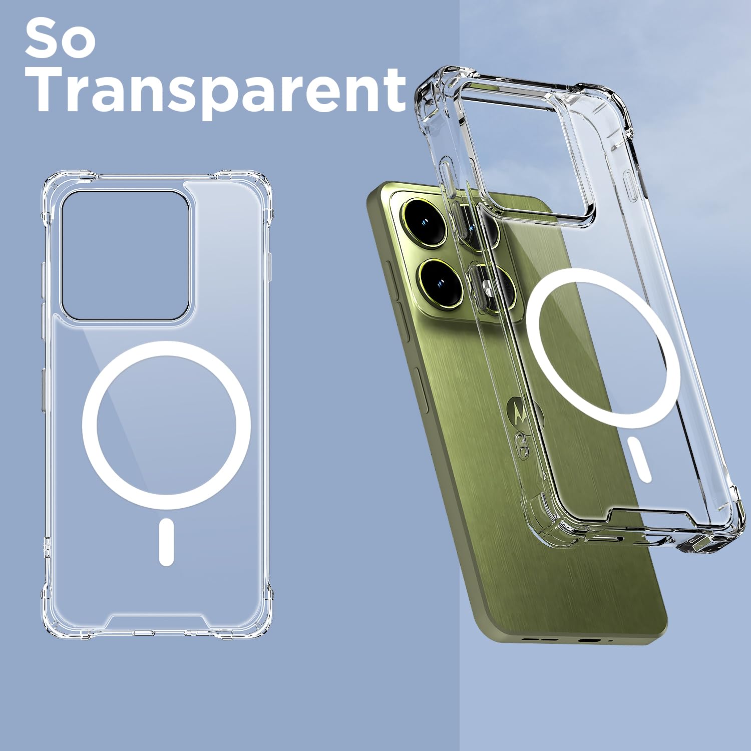 Moto Edge 70 Pro 5G phone cover in transparent mag-safe by Pikkme – photo 2