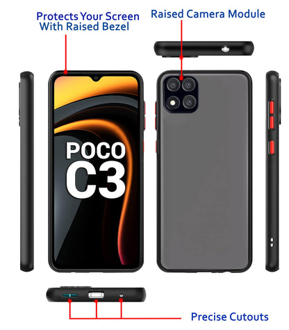 Pikkme Poco C3 Matte black mobile back cover – photo 3