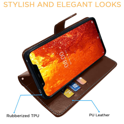 Pikkme brown & coffee Magnetic wallet flip cover for Nokia 8.1 – photo 5
