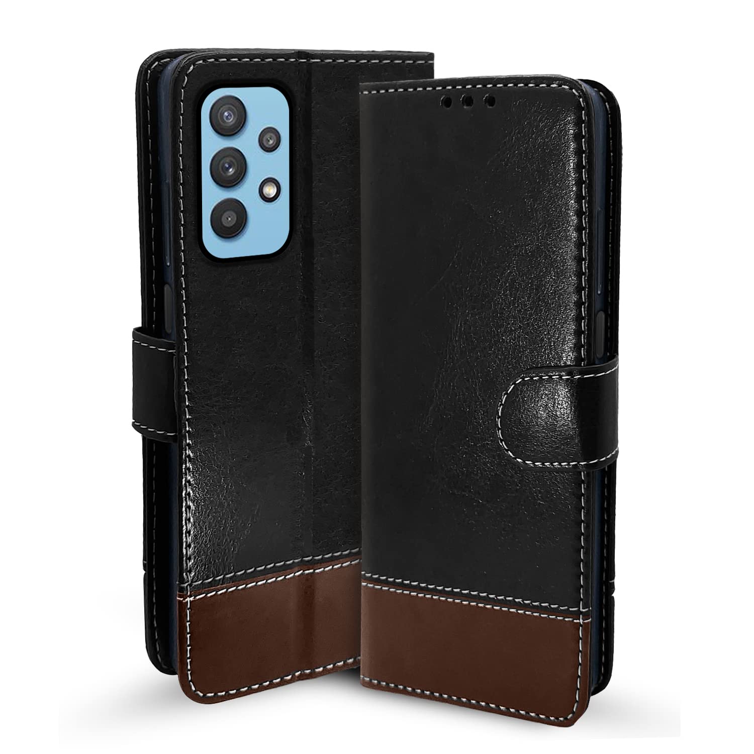 Pikkme black & brown Magnetic flip cover for Samsung M32 5G