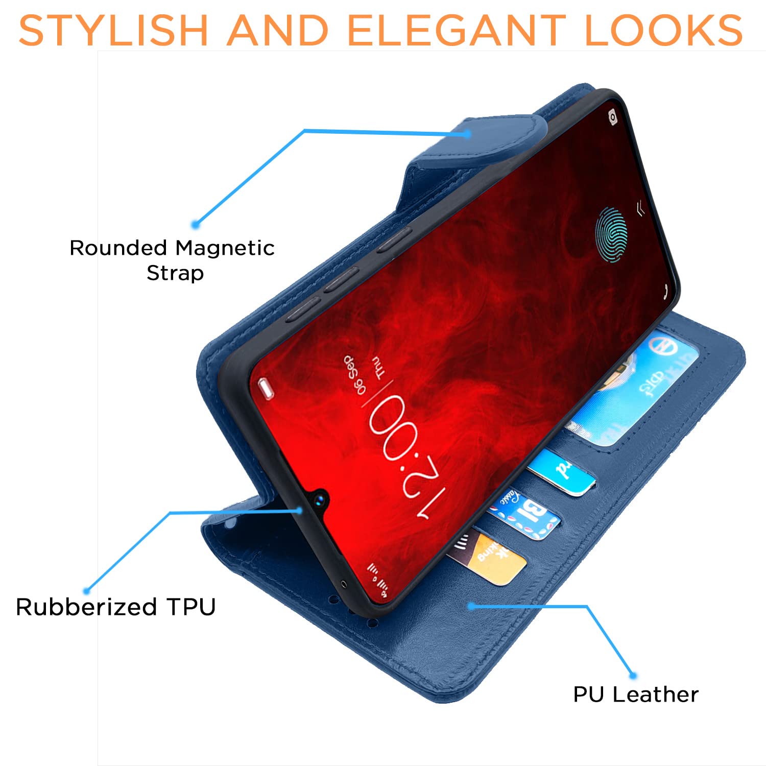 Pikkme Vivo V11 Pro Vintage Flip Cover| Blue
