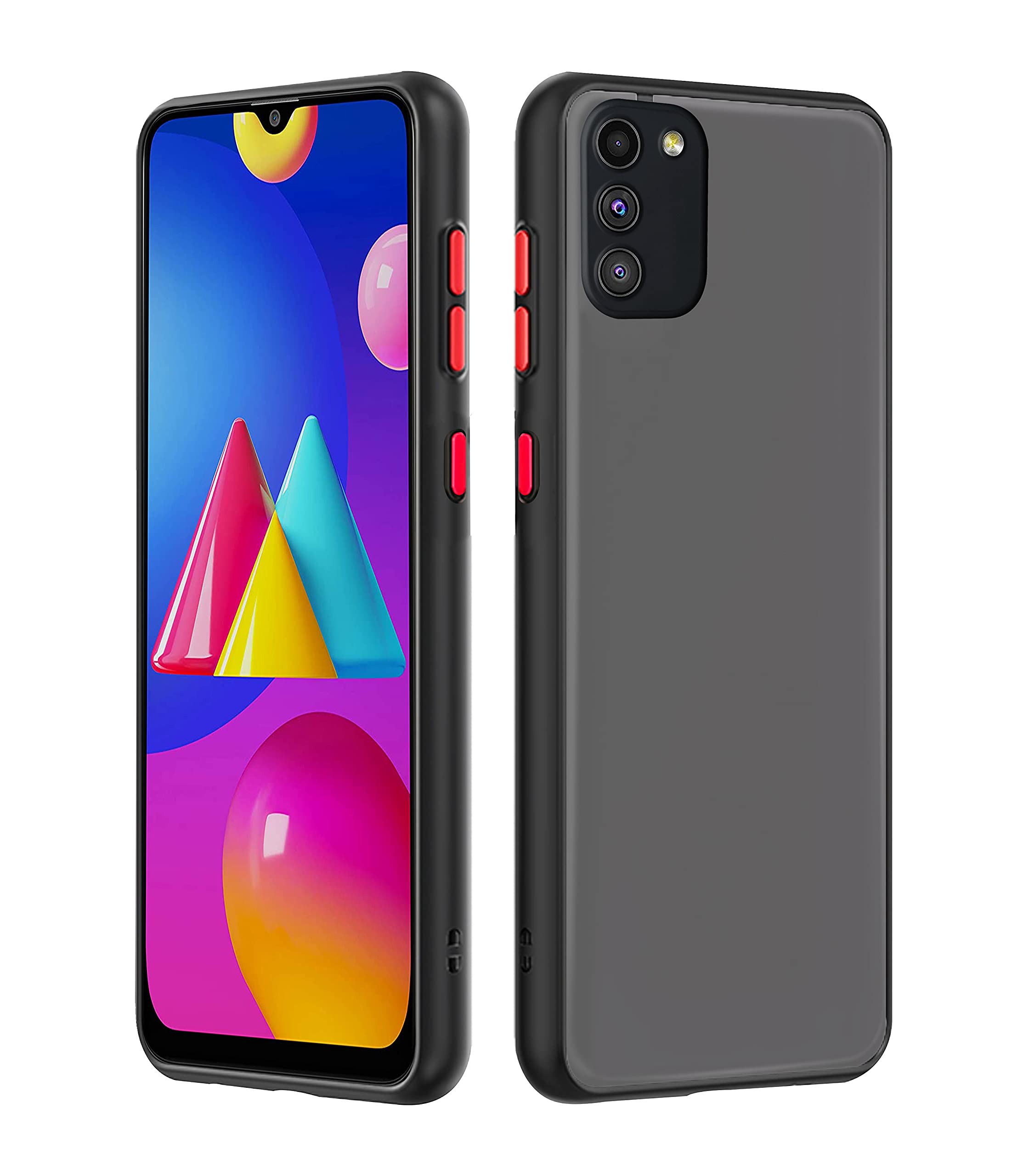 Black Hybrid back cover for Samsung M02s – Pikkme