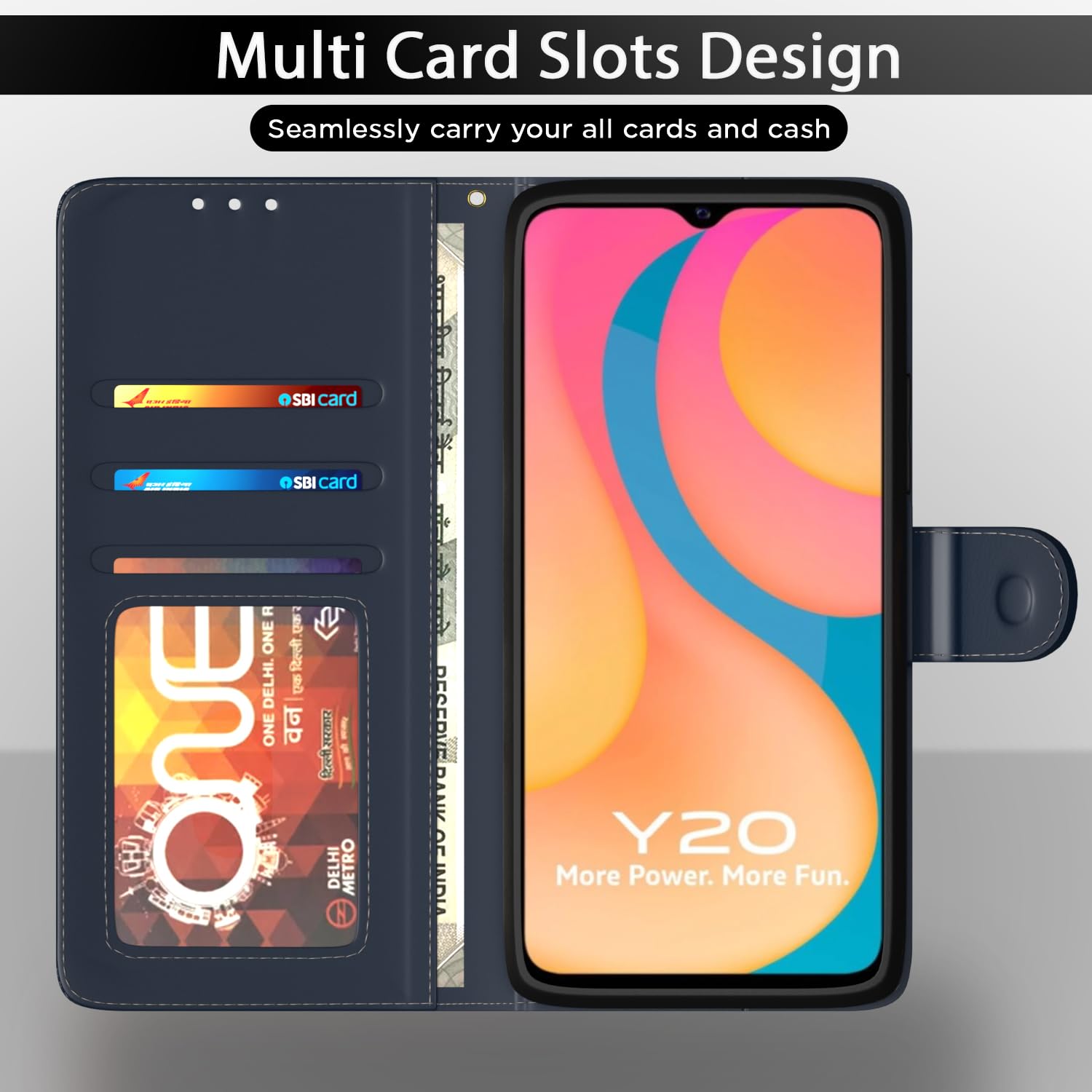 Pikkme blue Wallet wallet flip cover for Vivo Y12s/Y20/Y20i/Y20G – photo 5