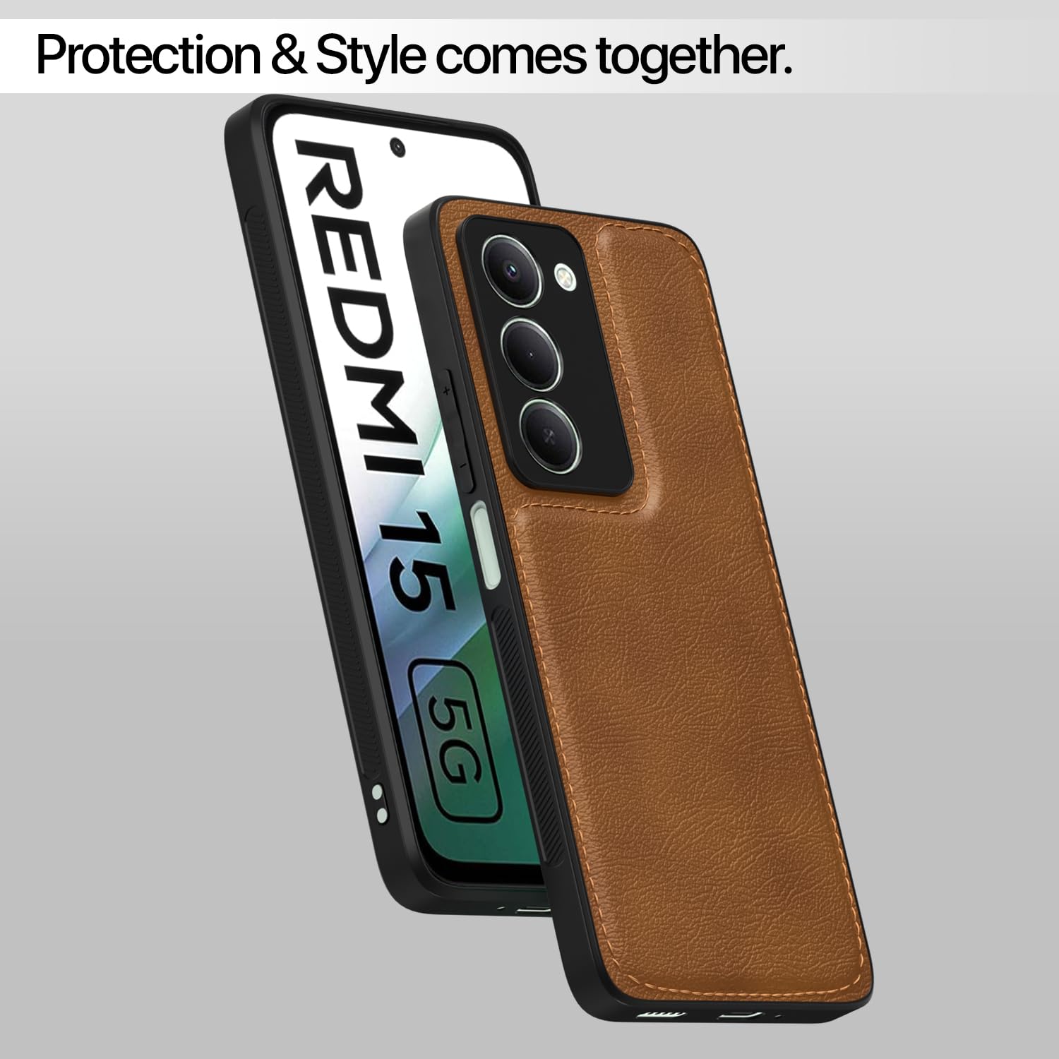 Pikkme brown back cover for Redmi 15 5G – photo 7