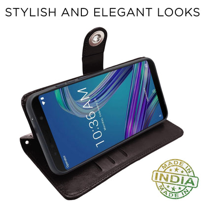 Pikkme button coffee Wallet flip cover for Asus – photo 5