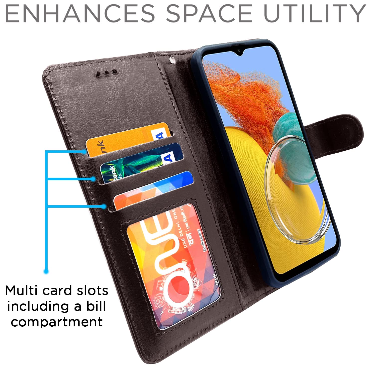 Pikkme Samsung M14 5G Wallet coffee flip case – photo 2