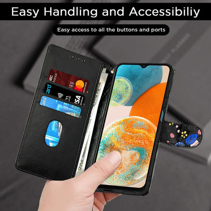 Pikkme Samsung A23/A23 5G black flower wallet flip cover – photo 7