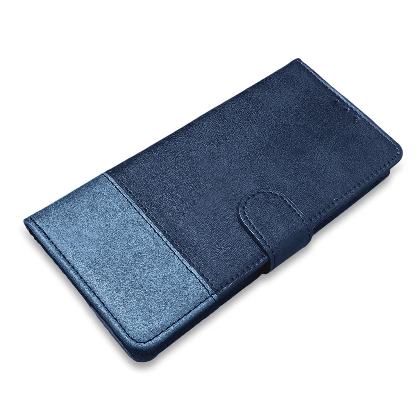 Pikkme Moto Edge 50 Pro 5G Flip Case Contrast Leather Finish (Navy Blue)