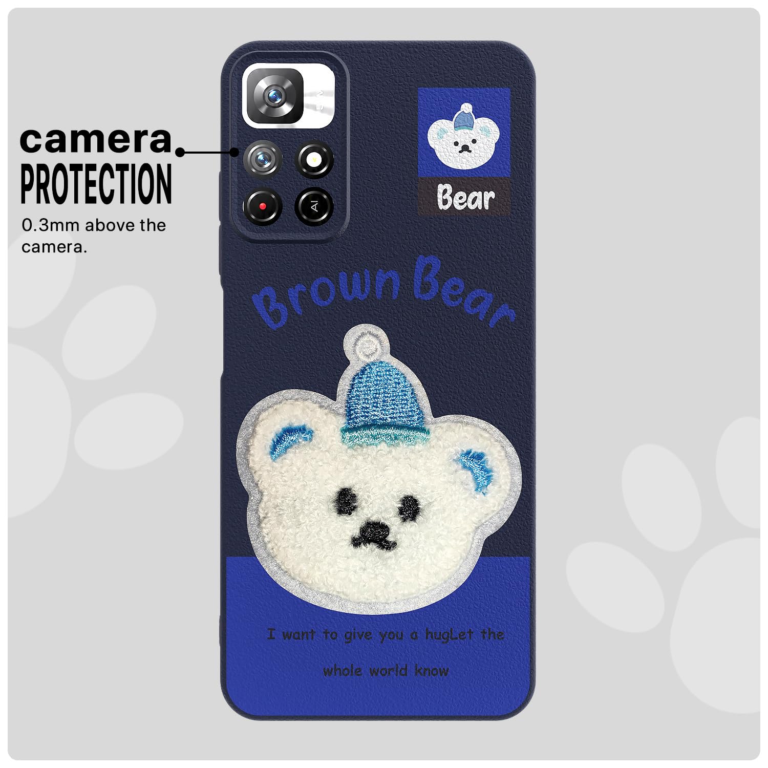 Pikkme blue Plush Patch mobile cover for Redmi Note 11T/Poco M4 Pro 5G – photo 6