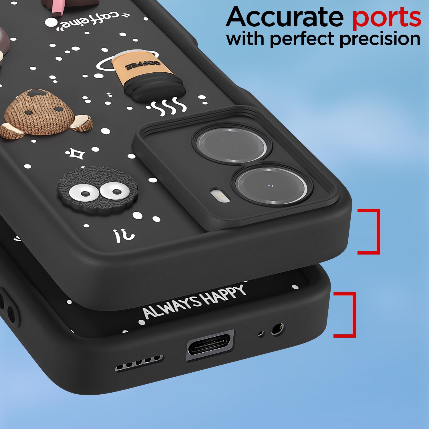 Pikkme black mobile back cover for Redmi 15A 5G/3D – photo 4