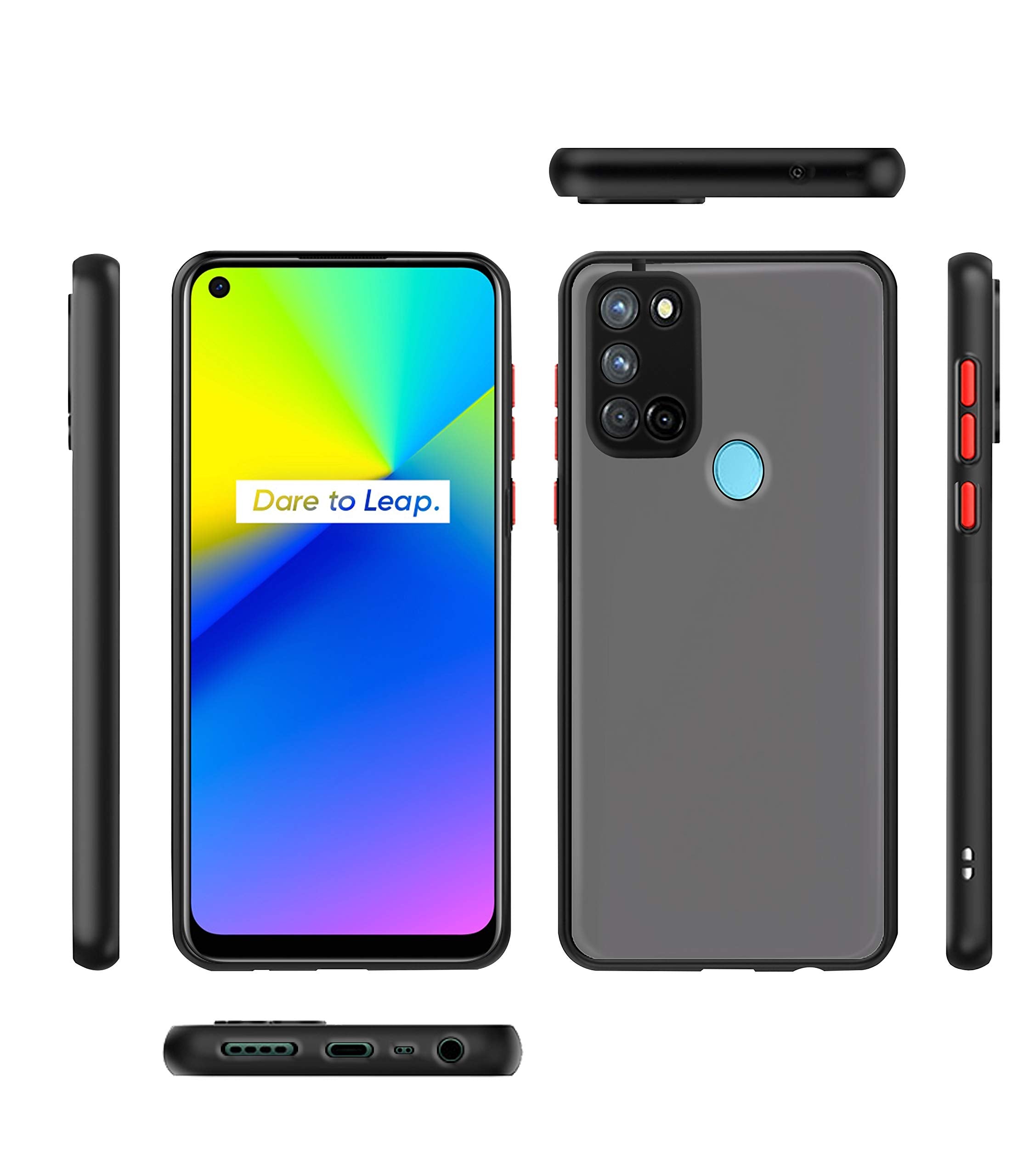 Black Hybrid mobile back cover for Realme 7i – Pikkme – photo 2