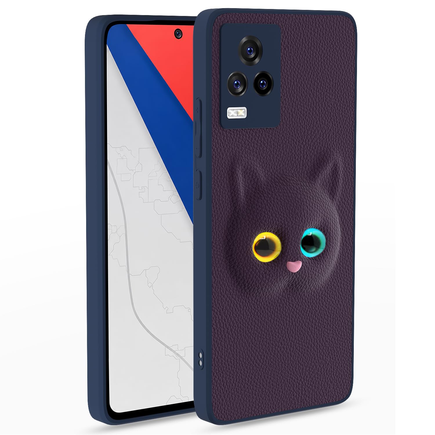 iQOO 7 Legend Kitty back cover in dark purple by Pikkme