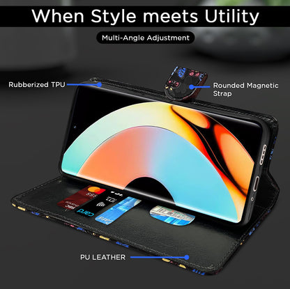 Pikkme black flower wallet flip cover for Realme 10 Pro 5G – photo 5