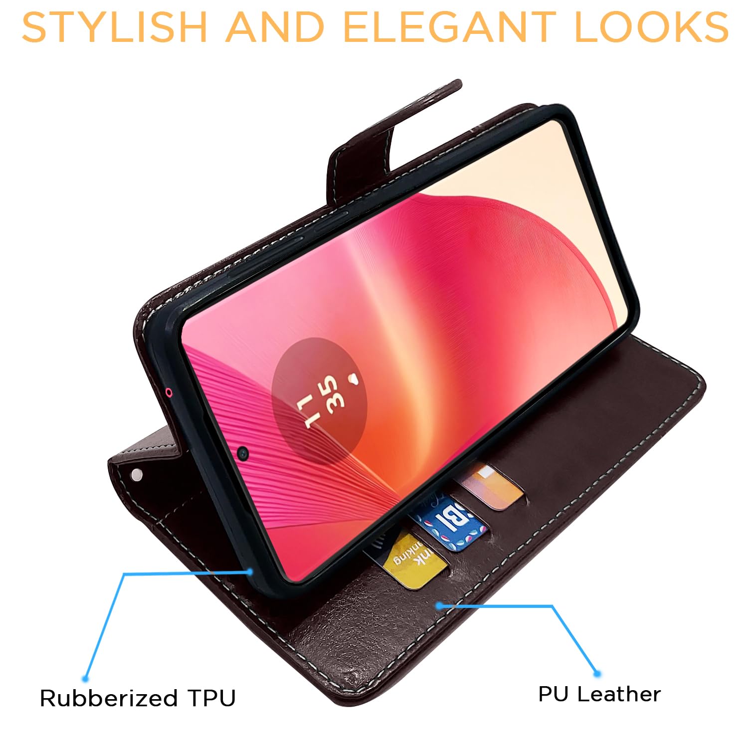Pikkme Moto Edge 50 Fusion/G96 5G coffee & brown flip cover – photo 5
