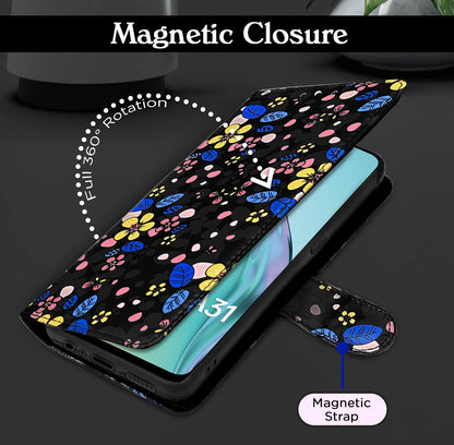 Pikkme Oppo A31 Wallet black flower flip cover – photo 3