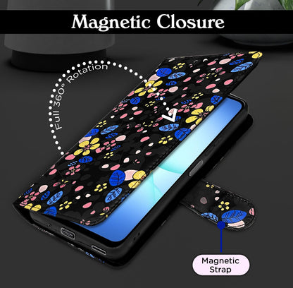 Samsung M17/A17/F17 5G Wallet mobile flip cover in black flower by Pikkme – photo 6